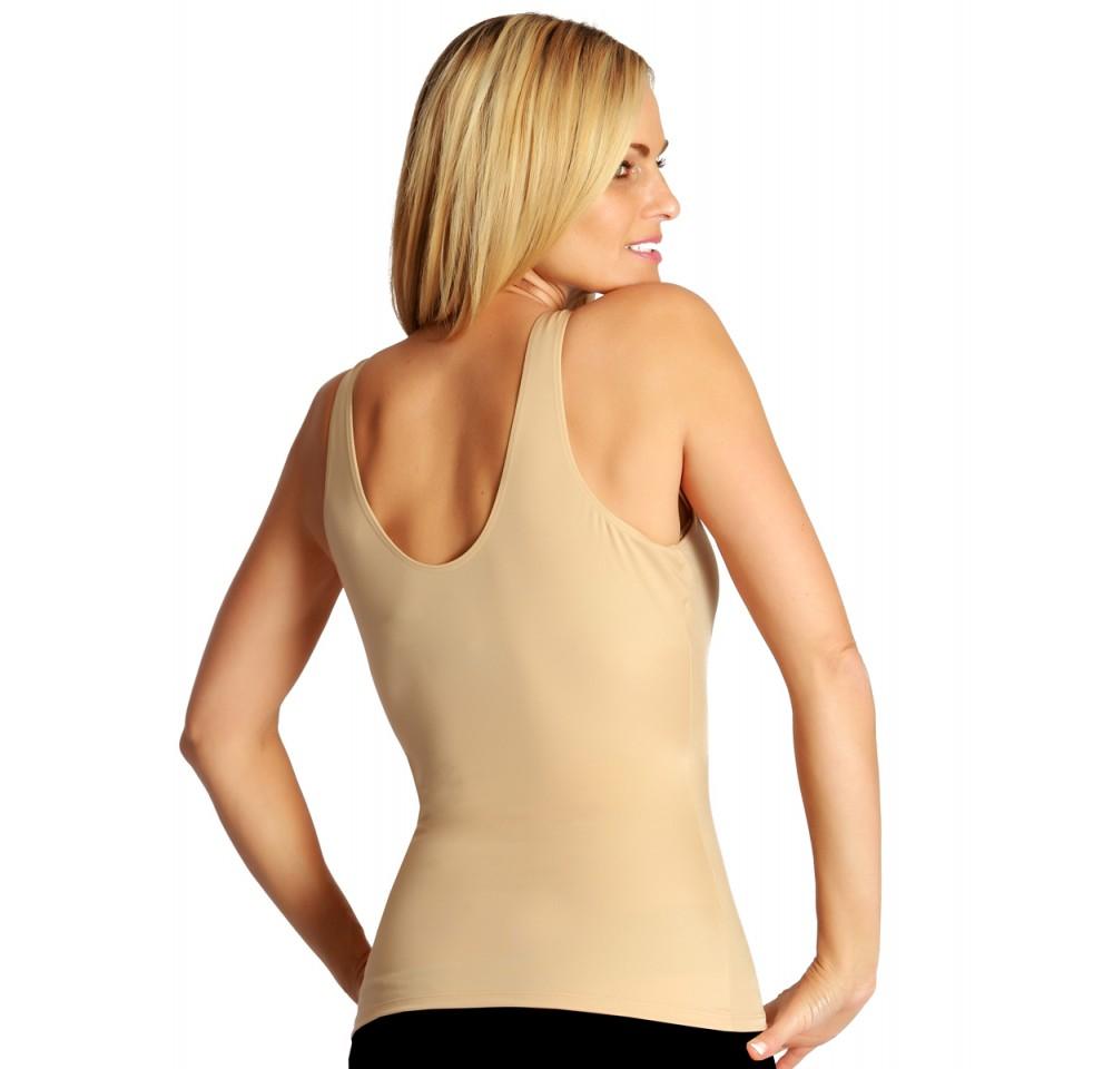 InstantFigure Compression Scoop Tank Top in black, showcasing its sleek design and comfortable fit, perfect for all-day wear.