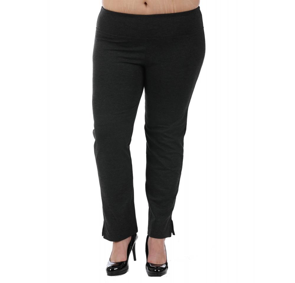 InstantFigure Curvy Plus Size Straight Leg Pant with Slit, featuring a mid-rise waistband, slim fit, and stylish side slits, perfect for day-to-night wear.