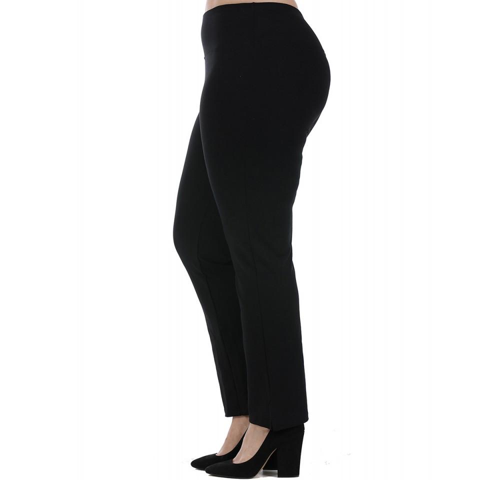 InstantFigure Curvy Plus Size Straight Leg Pant with Slit, featuring a mid-rise waistband, slim fit, and stylish side slits, perfect for day-to-night wear.