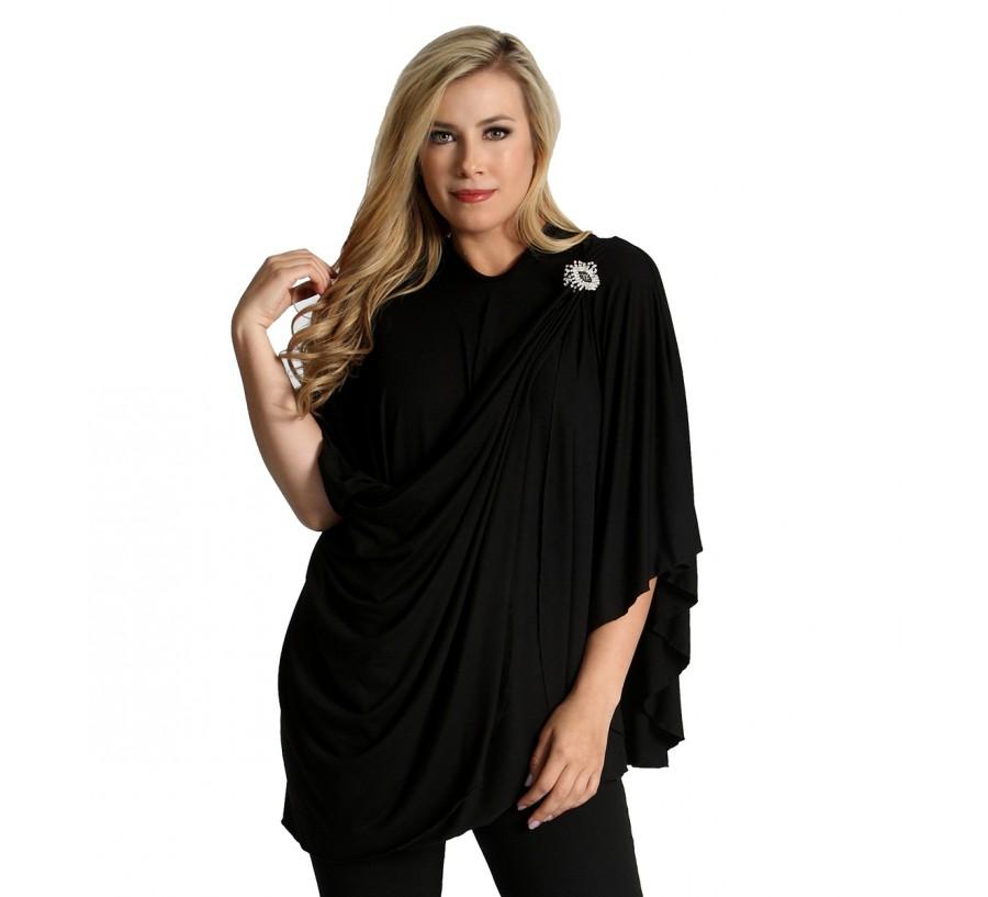 InstantFigure Instawrap Convertible Short Shawl with Arm Holes in a stylish design, showcasing its versatility and soft fabric.