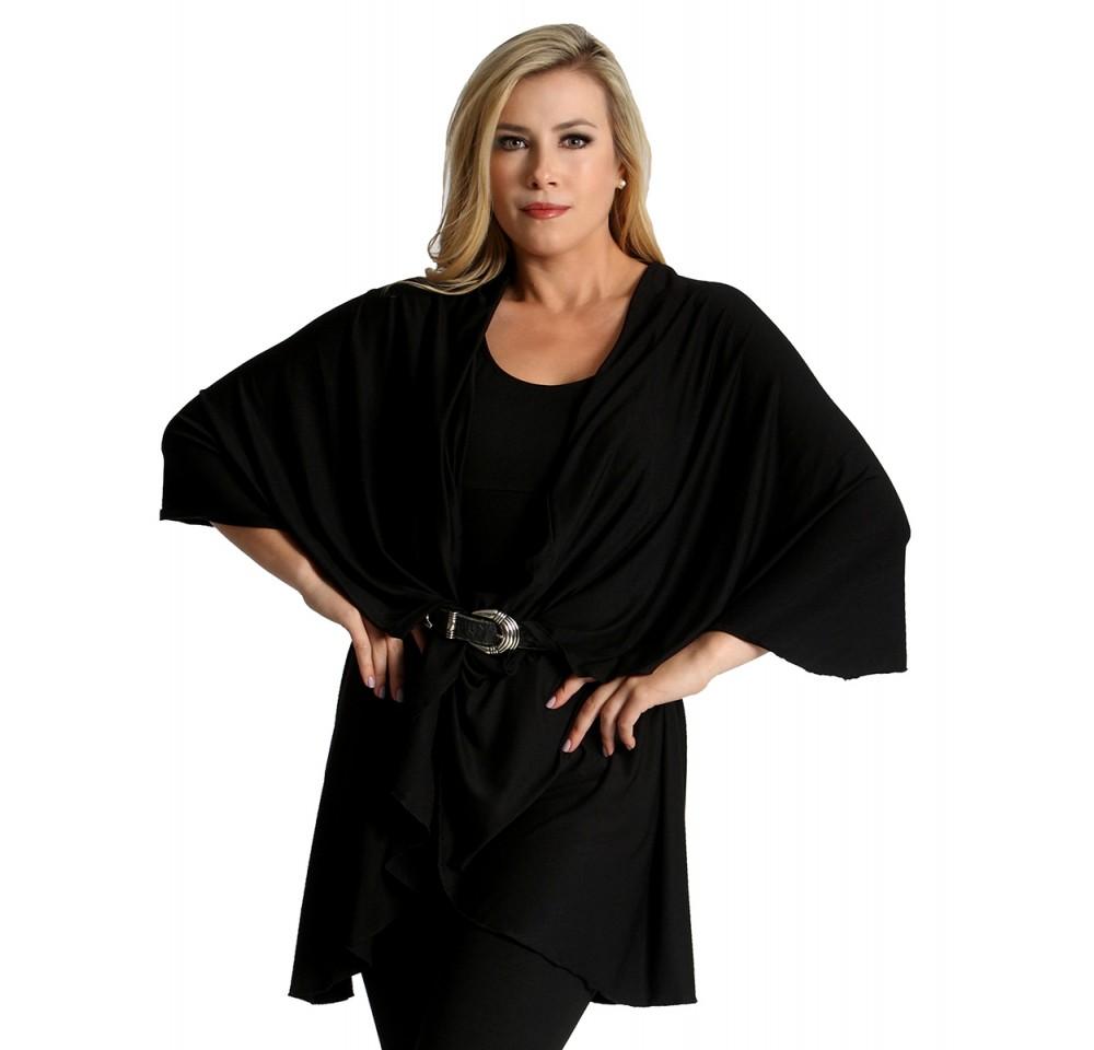 InstantFigure Instawrap Convertible Short Shawl with Arm Holes in a stylish design, showcasing its versatility and soft fabric.