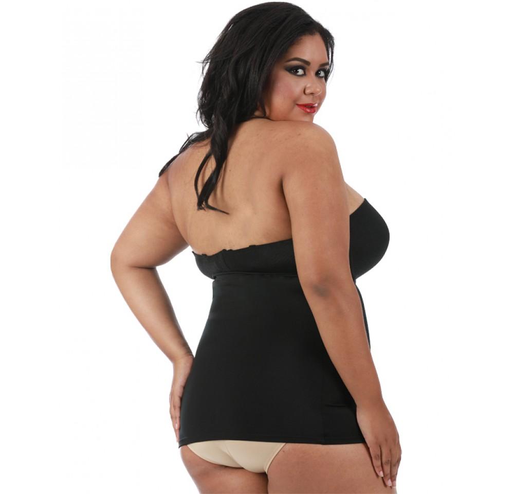 InstantFigure Magic Tube Belt in black, showcasing seamless design and plus size fit for women.