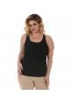 InstantFigure Plus Size Empire Seam Tank Top in black, showcasing its scoop front and back design, ideal for a flattering fit.