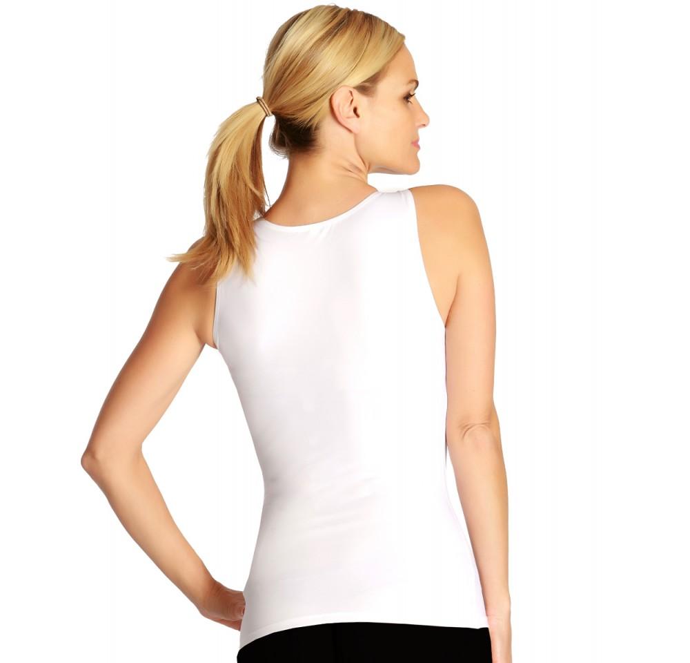 InstantFigure Shirred Tank Top Shapewear in black, showcasing its sleek design and comfortable fit.