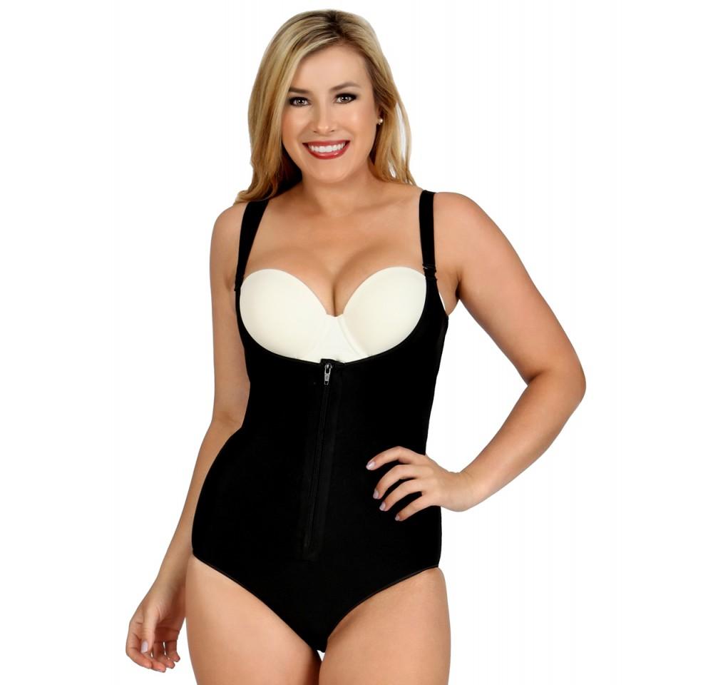 Instantfigure Underbust Brief Bodysuit MD200 with adjustable straps and front zipper, designed for post-surgery recovery.