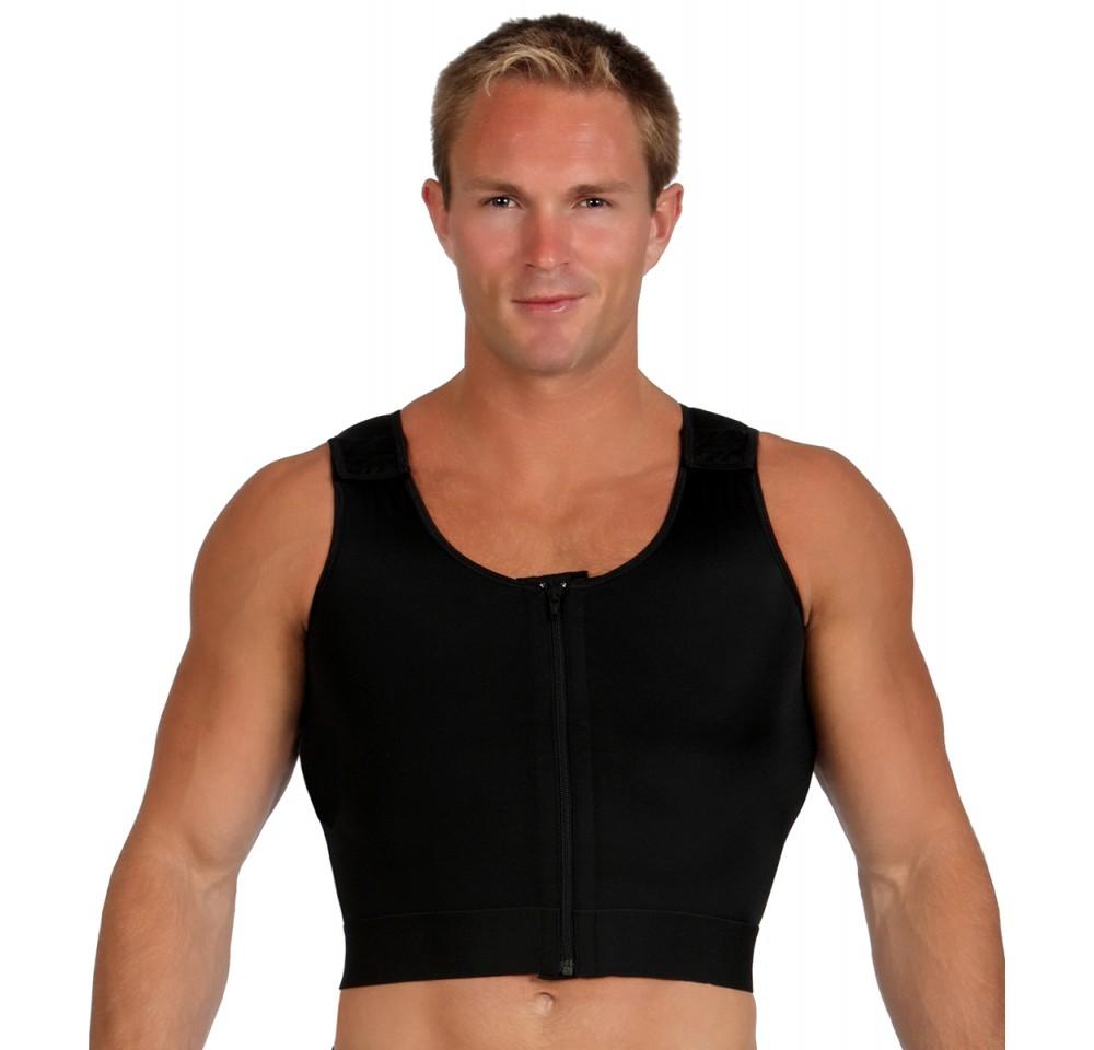 InstantRecoveryMD Compression Cropped Vest with adjustable Velcro straps, designed for post-surgery recovery, featuring a front zipper and breathable fabric.