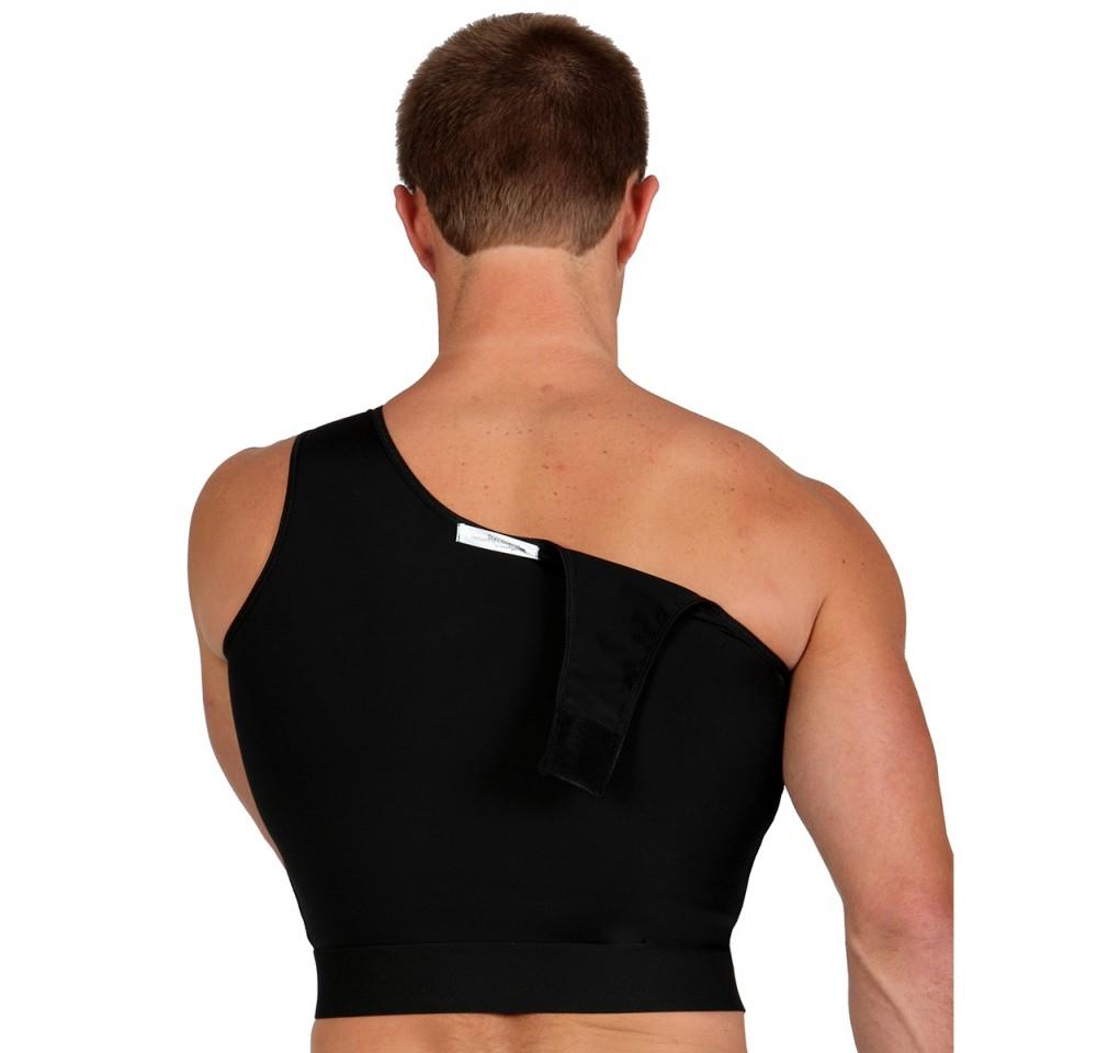 InstantRecoveryMD Compression Cropped Vest with adjustable Velcro straps, designed for post-surgery recovery, featuring a front zipper and breathable fabric.