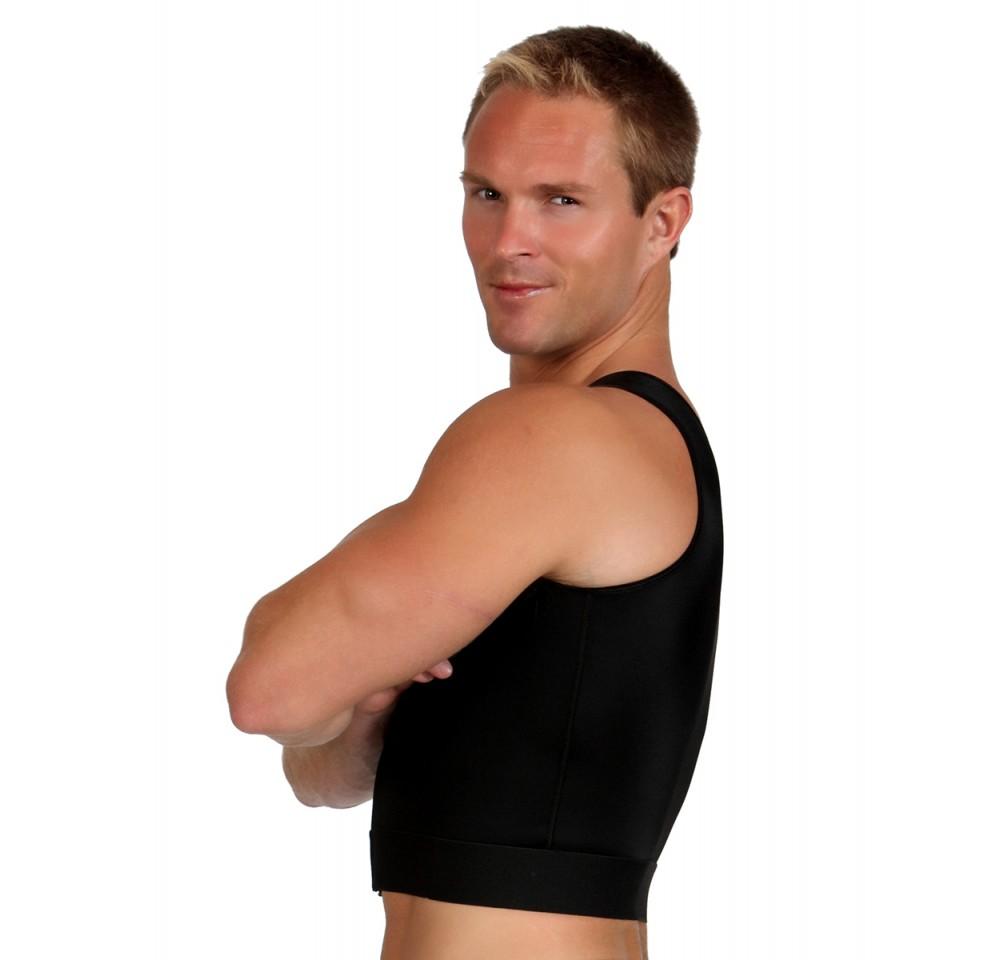 InstantRecoveryMD Compression Cropped Vest with adjustable Velcro straps, designed for post-surgery recovery, featuring a front zipper and breathable fabric.