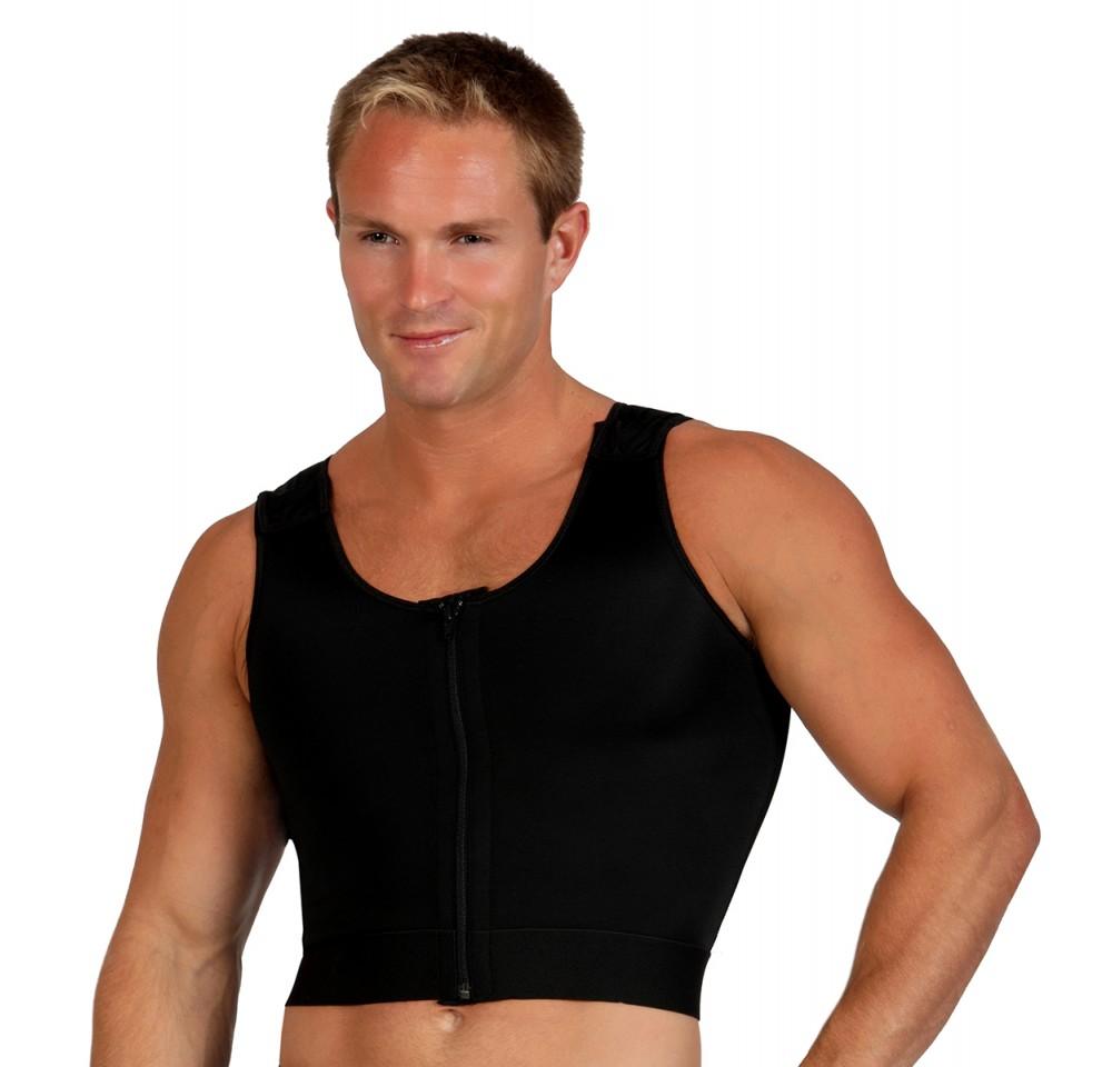 InstantRecoveryMD Compression Cropped Vest with adjustable Velcro straps, designed for post-surgery recovery, featuring a front zipper and breathable fabric.