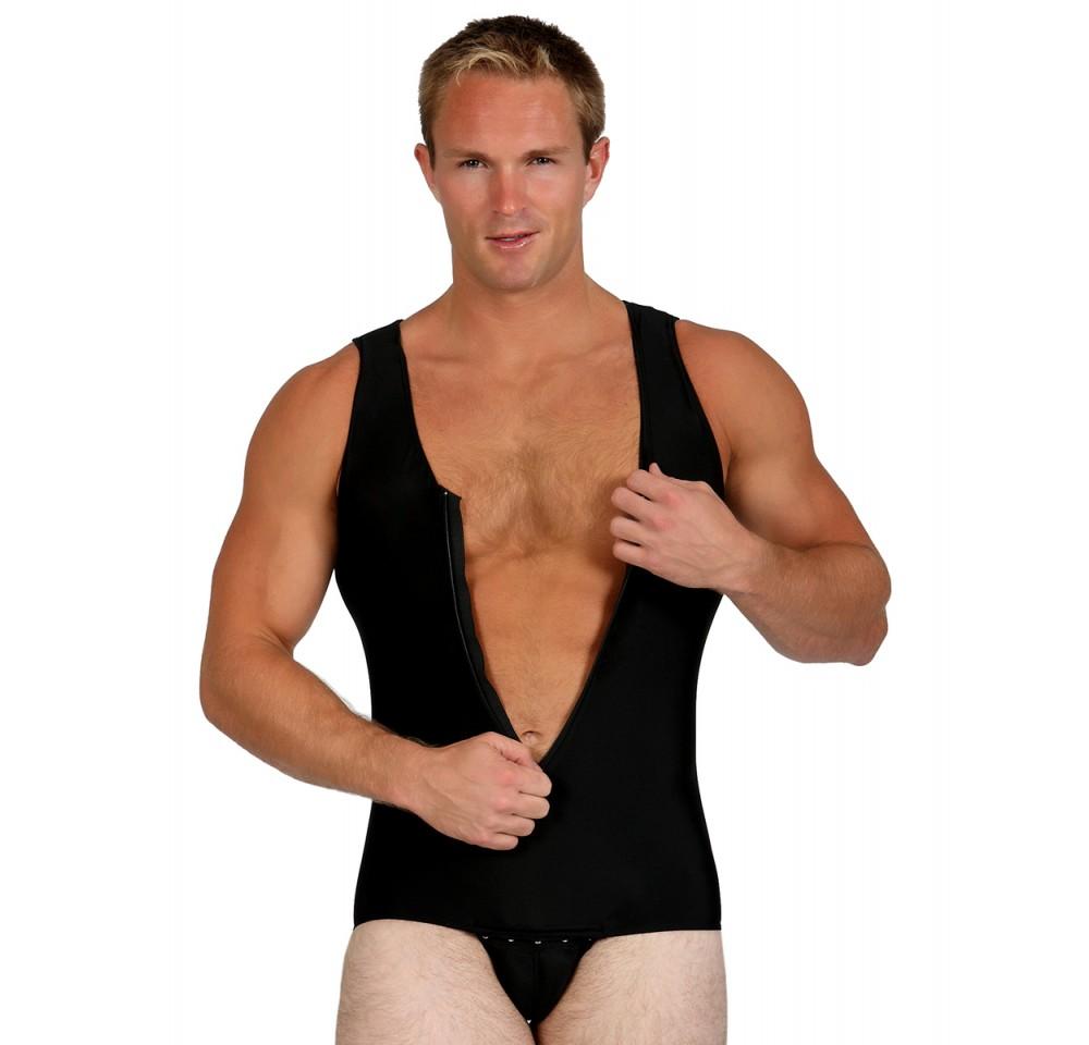 InstantRecoveryMD Men's Compression Sleeveless Bodysuit Brief MD301 showcasing its sleek design and compression features.