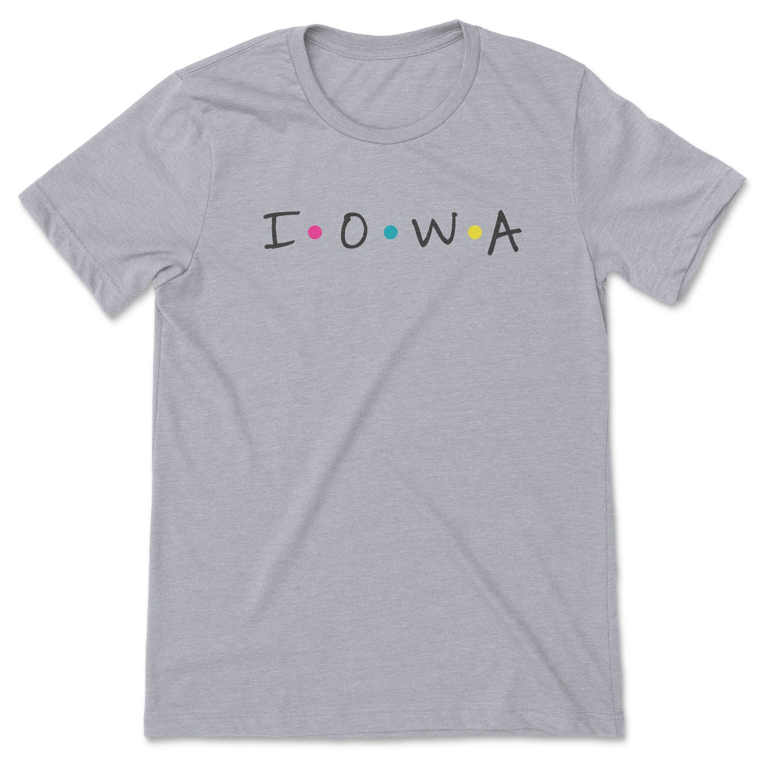 Iowa Friends Tee featuring a stylish design inspired by the iconic TV show Friends, made in the USA.