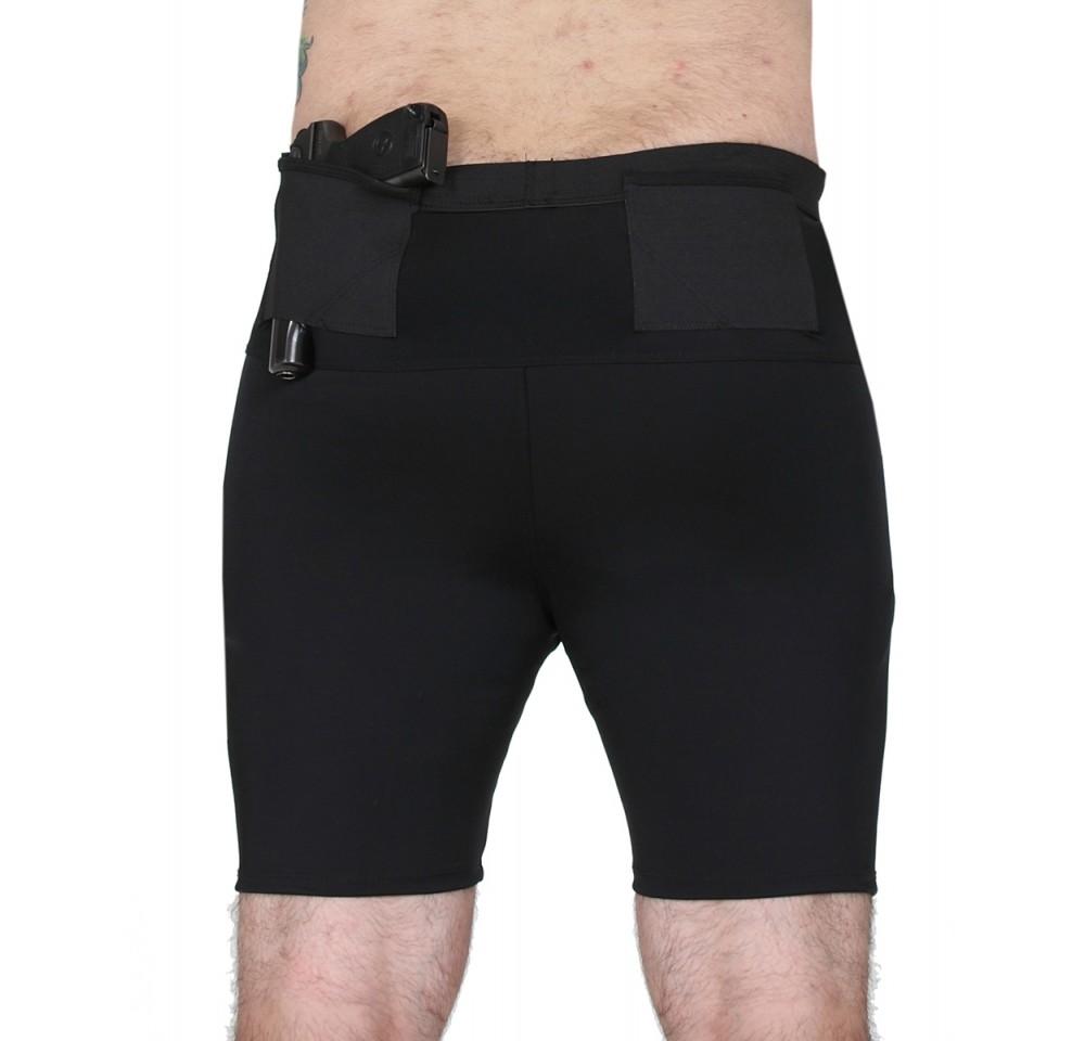 I.S.Pro Tactical Undercover Concealed Carry Holster Undershorts MGS216 showcasing dual holsters for concealed carry and comfortable compression fabric.