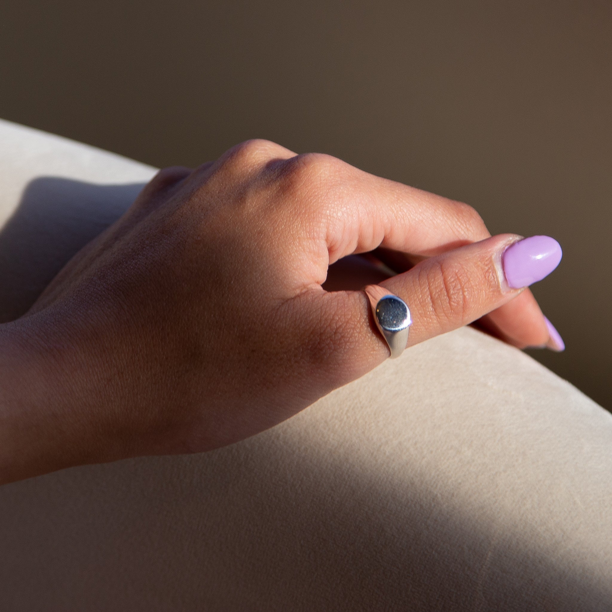 Elegant Italian Round Face Silver Ring with polished finish, showcasing exquisite craftsmanship.