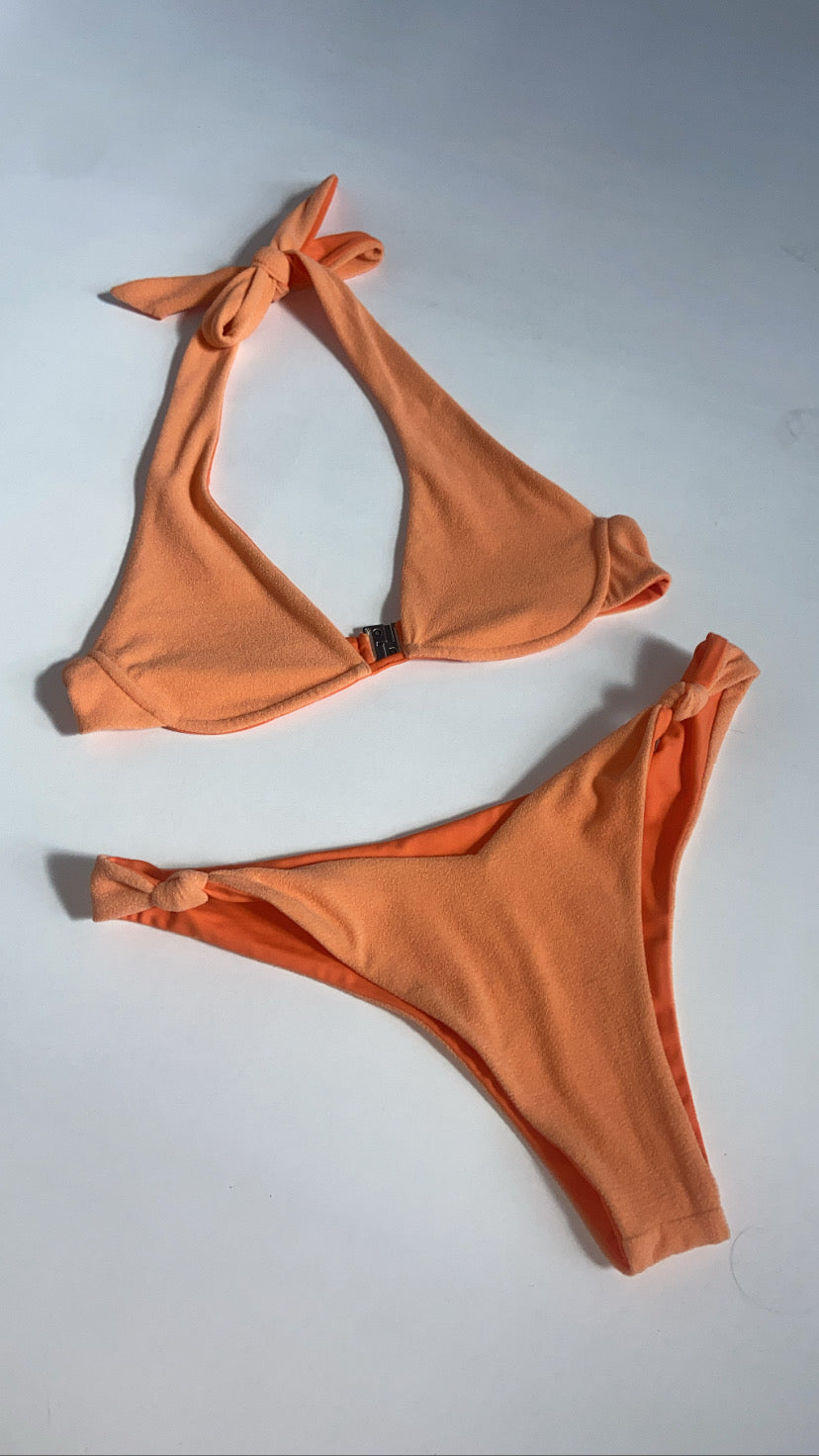 Jillian Bikini Bottoms featuring stylish side knots and soft fabric, perfect for beachwear.