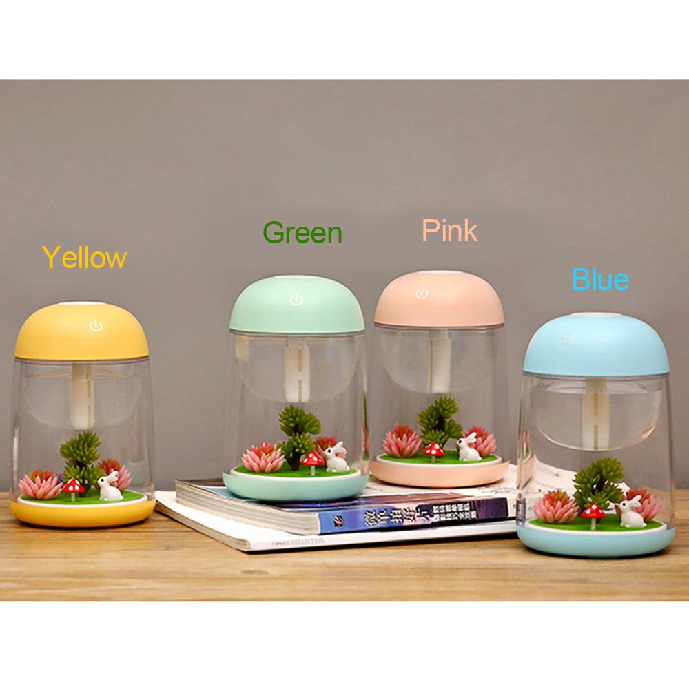 KBAYBO 180ml Mini Ultrasonic Air Aroma Humidifier in berry blue color with LED lights, designed for home use.