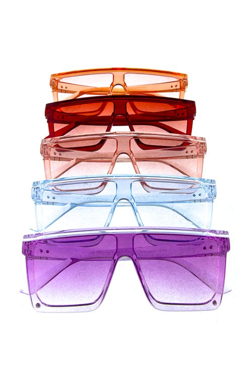 Colorful square plastic sunglasses for kids, featuring UV400 protection and a playful design.