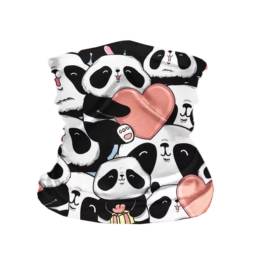 Kid's multifunctional neck gaiter featuring a cute panda design, perfect for outdoor activities and everyday wear.