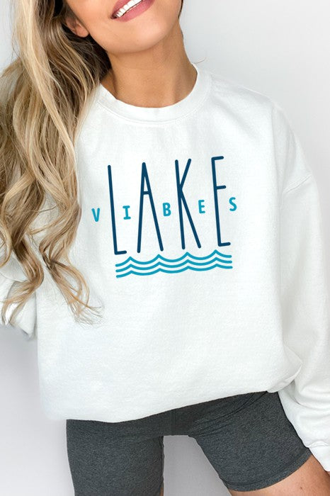 Lake Vibes Sweatshirt in a cozy cotton/poly blend, perfect for outdoor activities by the lake.