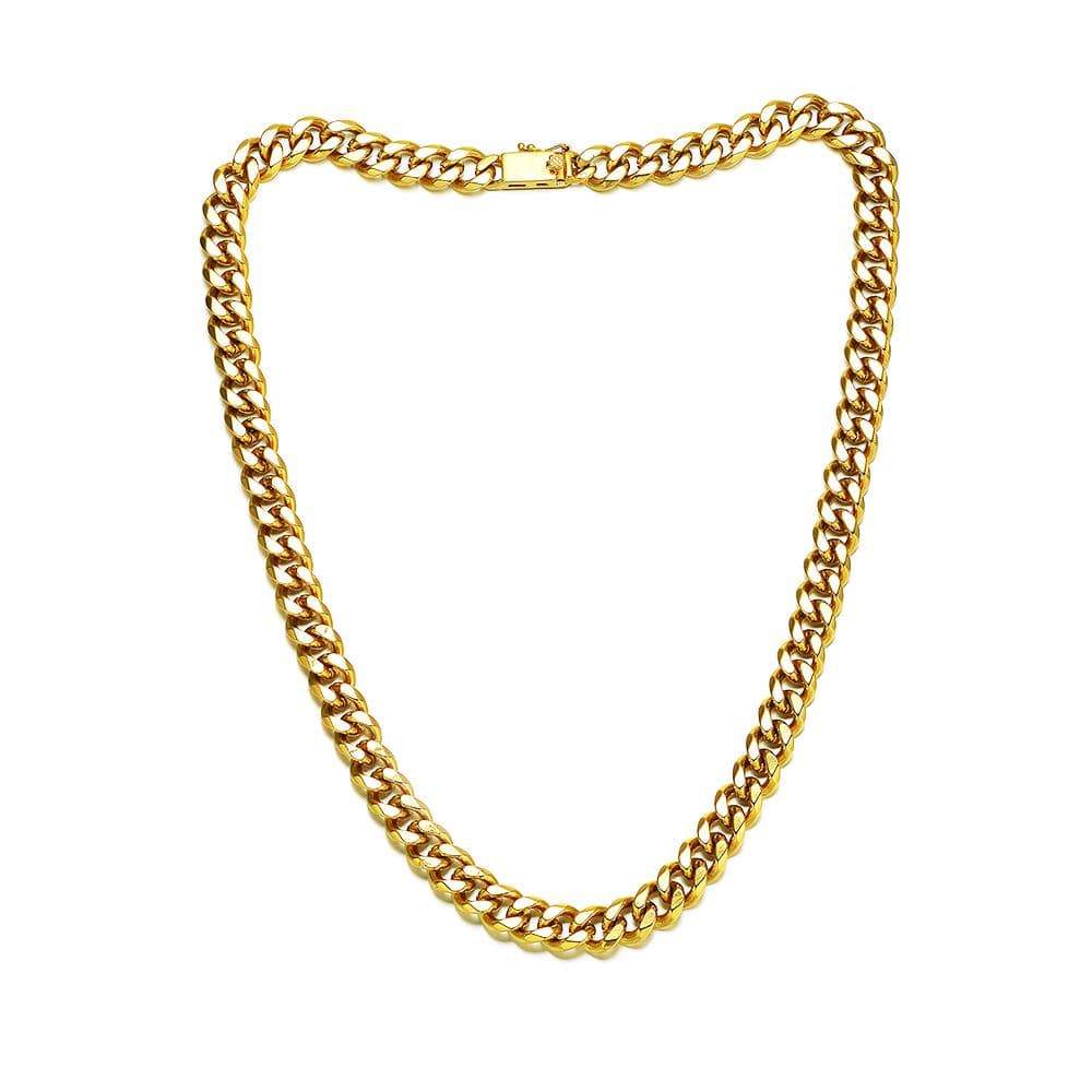 Layer Me Please Chain Necklace featuring 8mm curb links in high-grade brass with a custom box clasp.