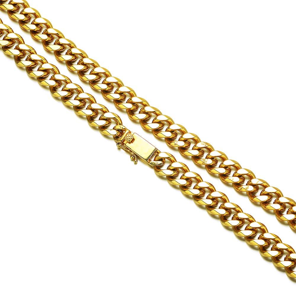 Layer Me Please Chain Necklace featuring 8mm curb links in high-grade brass with a custom box clasp.