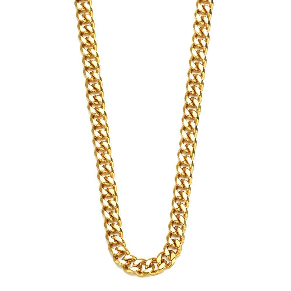 Layer Me Please Chain Necklace featuring 8mm curb links in high-grade brass with a custom box clasp.