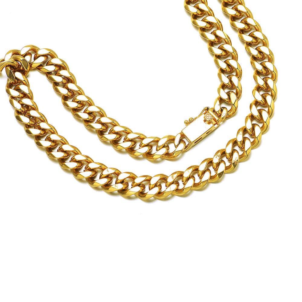 Layer Me Please Chain Necklace featuring 8mm curb links in high-grade brass with a custom box clasp.