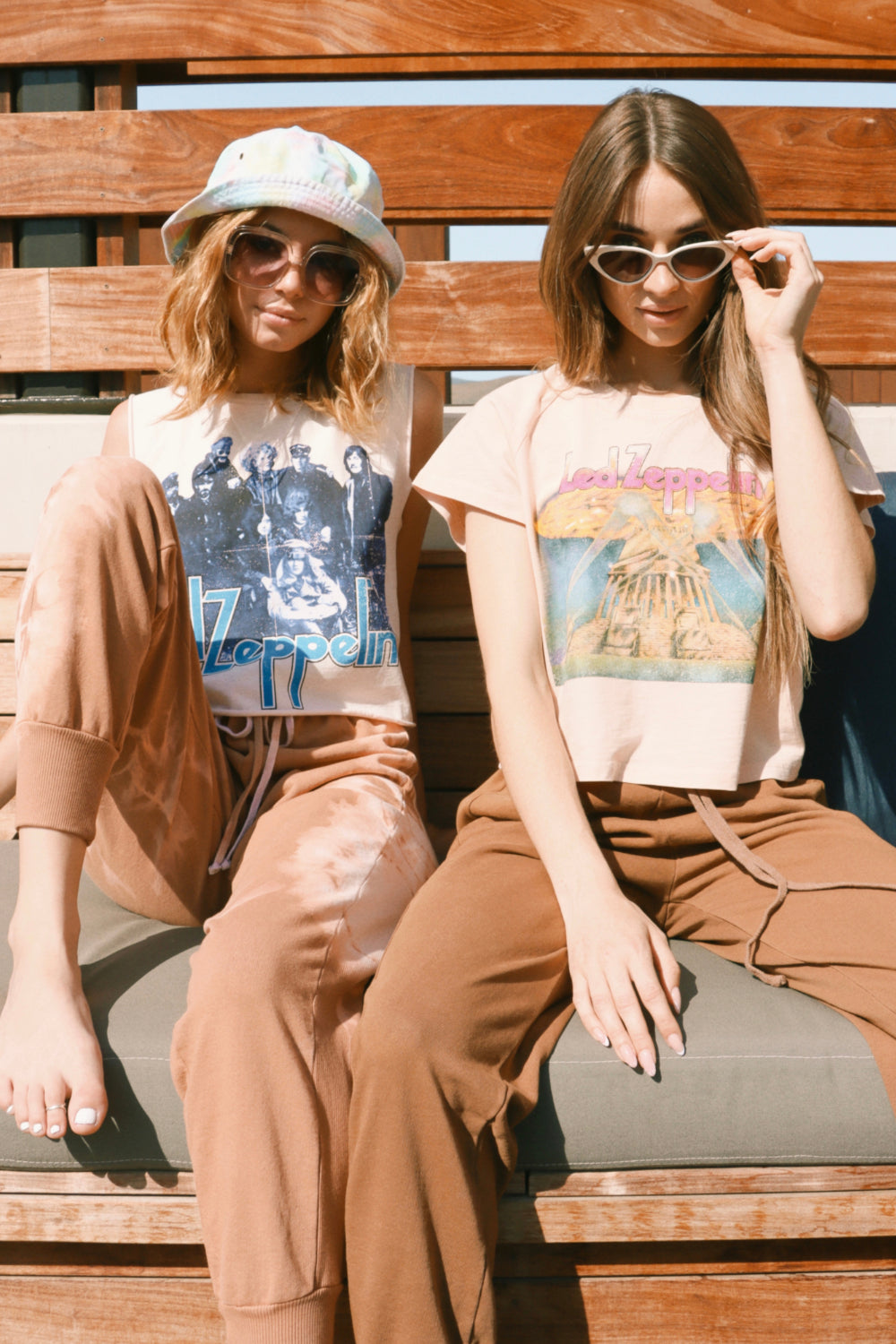 Led Zeppelin II tank top in ivory color, featuring a boxy fit and cropped design, made from 100% organic cotton.