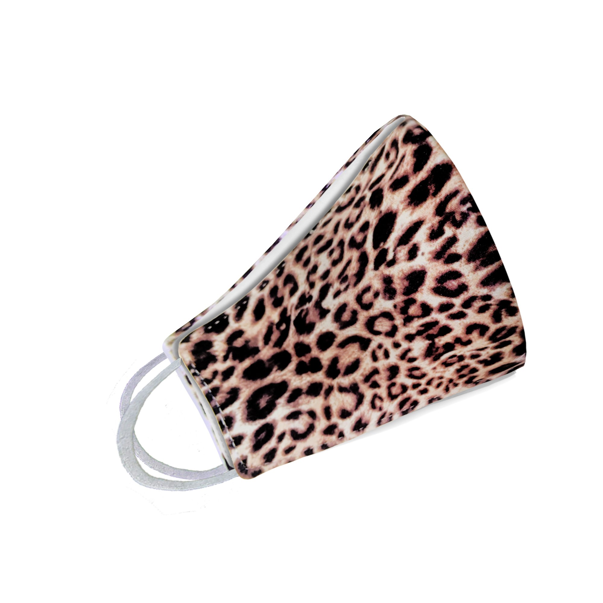 Leopard pattern face mask showcasing a stylish design, perfect for everyday use and outdoor activities.