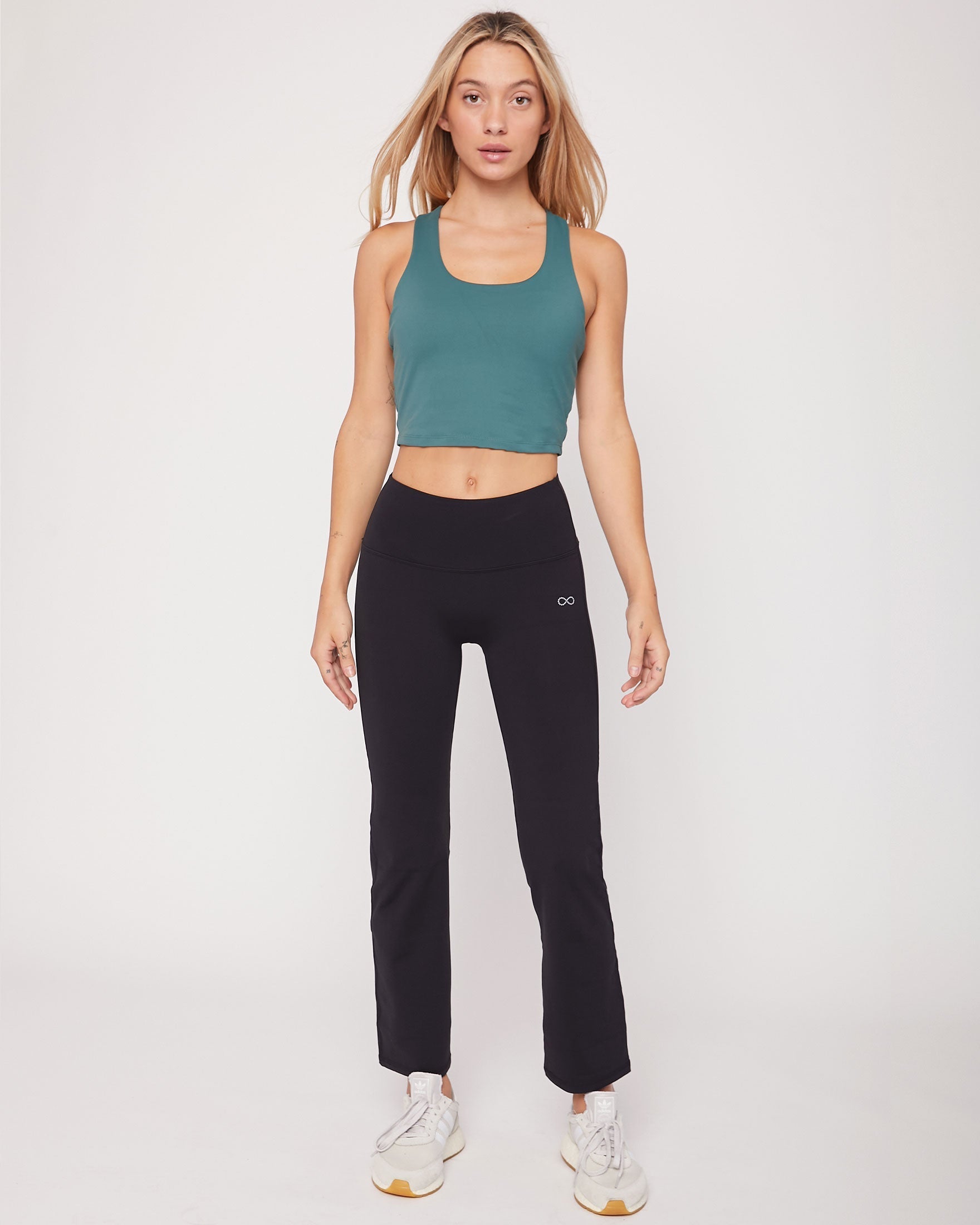 Lexi Bootcut Cloudlux Legging in black, featuring a flared opening and high-waisted design, made from breathable fabric.