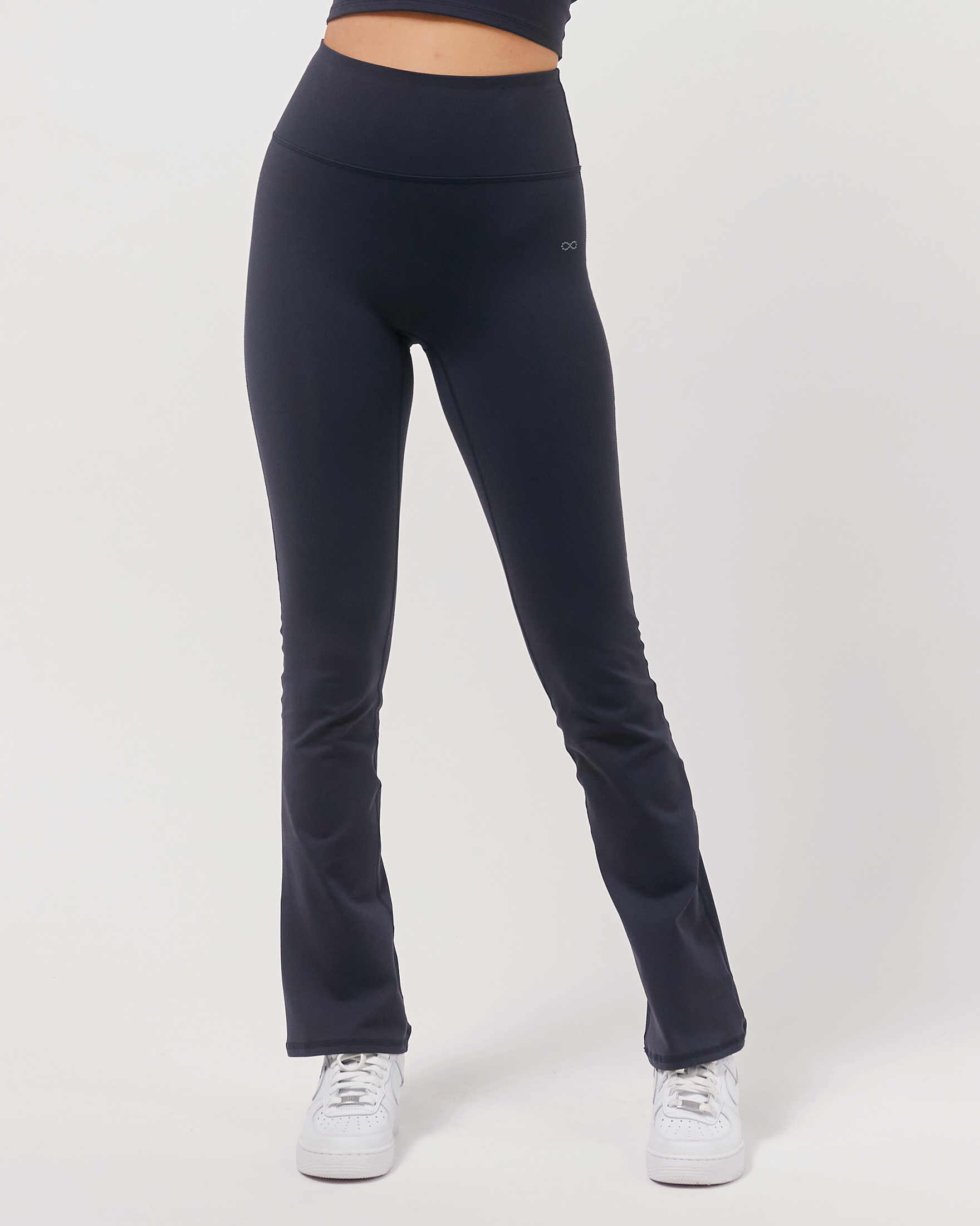 Lexi Bootcut Cloudlux Legging in black, featuring a flared opening and high-waisted design, made from breathable fabric.