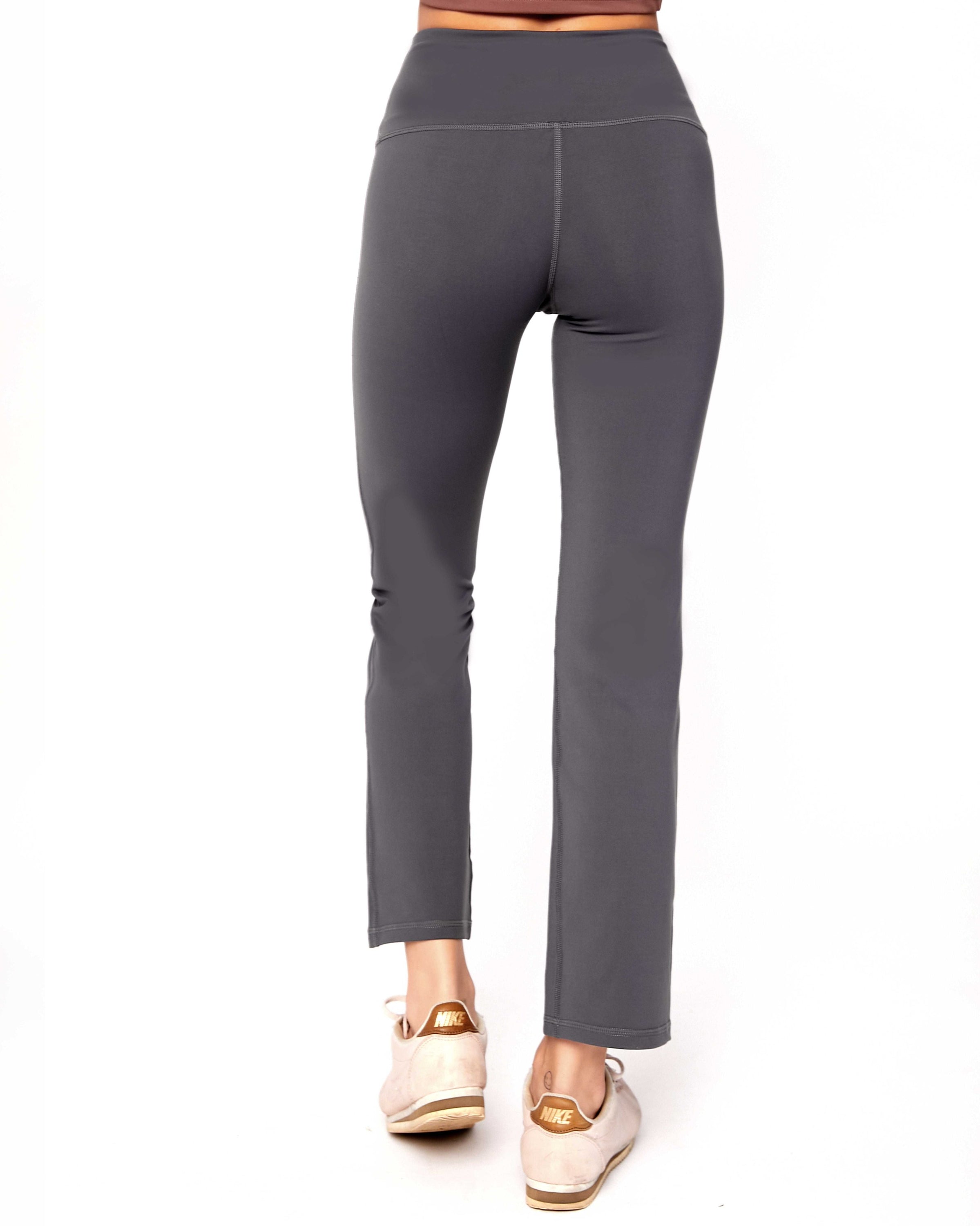 Lexi Bootcut Cloudlux Legging in black, featuring a flared opening and high-waisted design, made from breathable fabric.