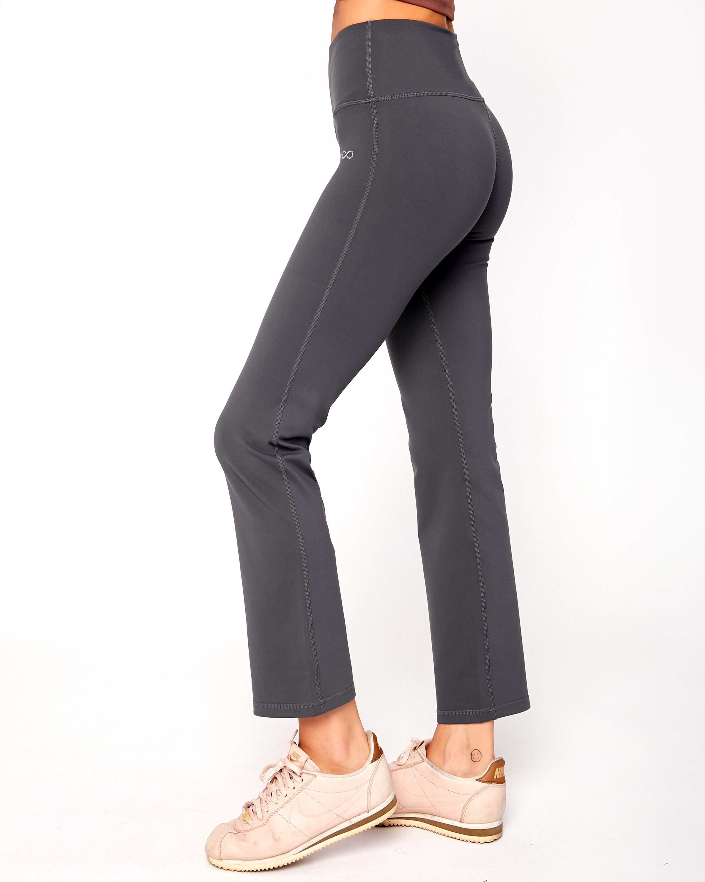 Lexi Bootcut Cloudlux Legging in black, featuring a flared opening and high-waisted design, made from breathable fabric.