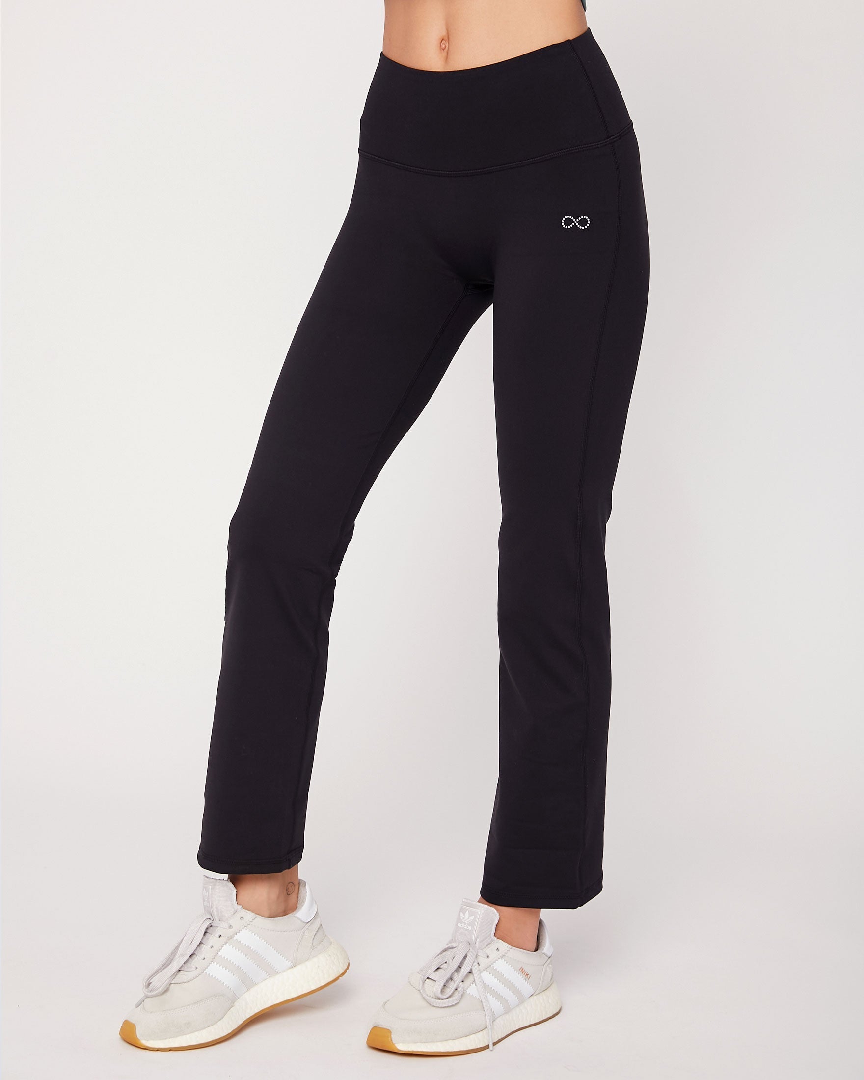 Lexi Bootcut Cloudlux Legging in black, featuring a flared opening and high-waisted design, made from breathable fabric.