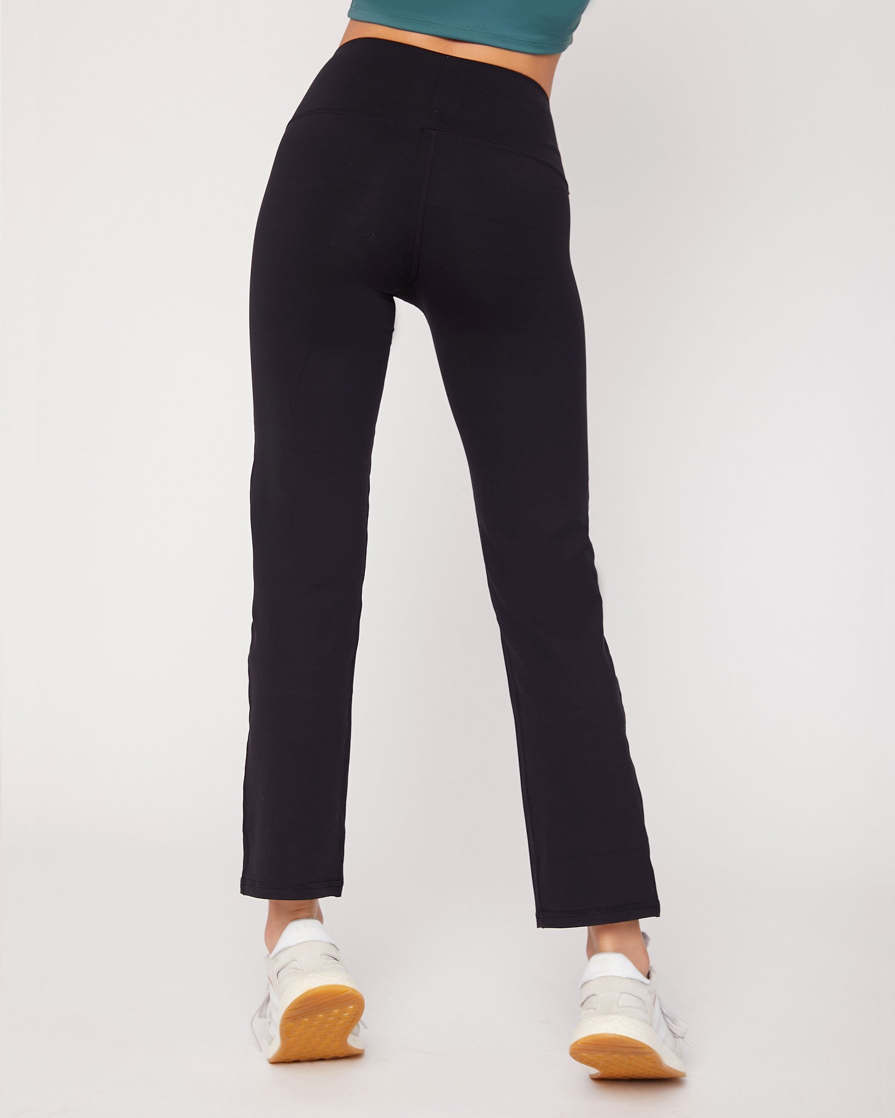 Lexi Bootcut Cloudlux Legging in black, featuring a flared opening and high-waisted design, made from breathable fabric.