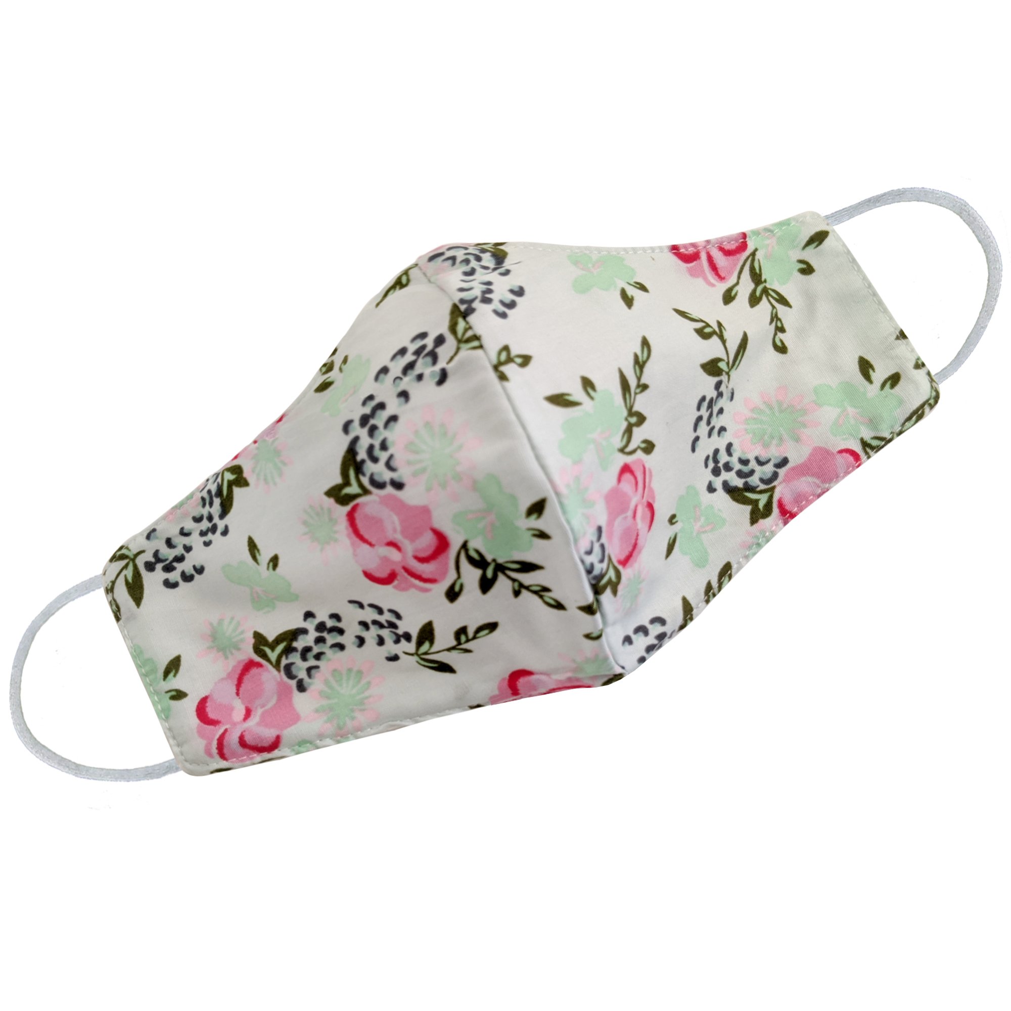 Light green floral face mask featuring a unique design with vibrant floral patterns, perfect for style and protection.