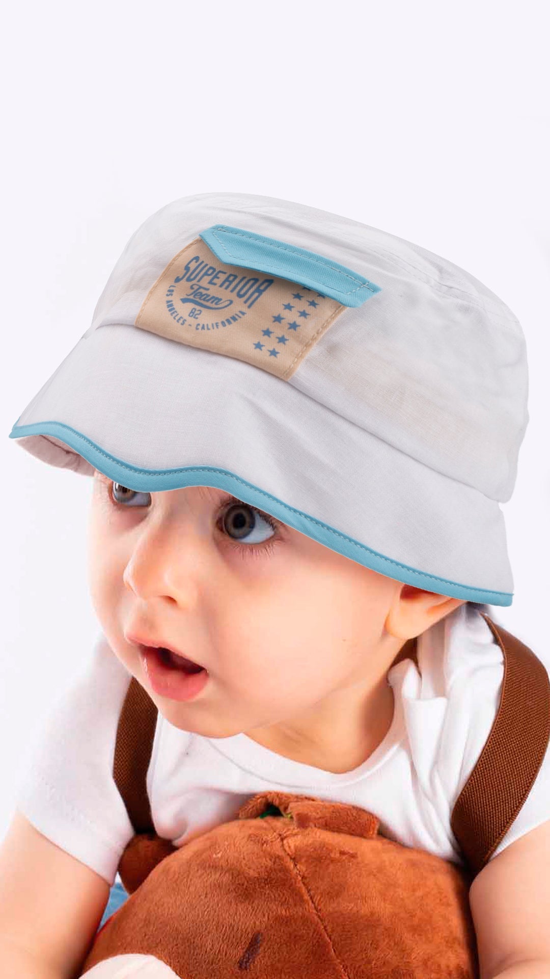 Little Kid's Fedora Hat in cream color, made from soft cotton and polyester, perfect for summer sun protection.