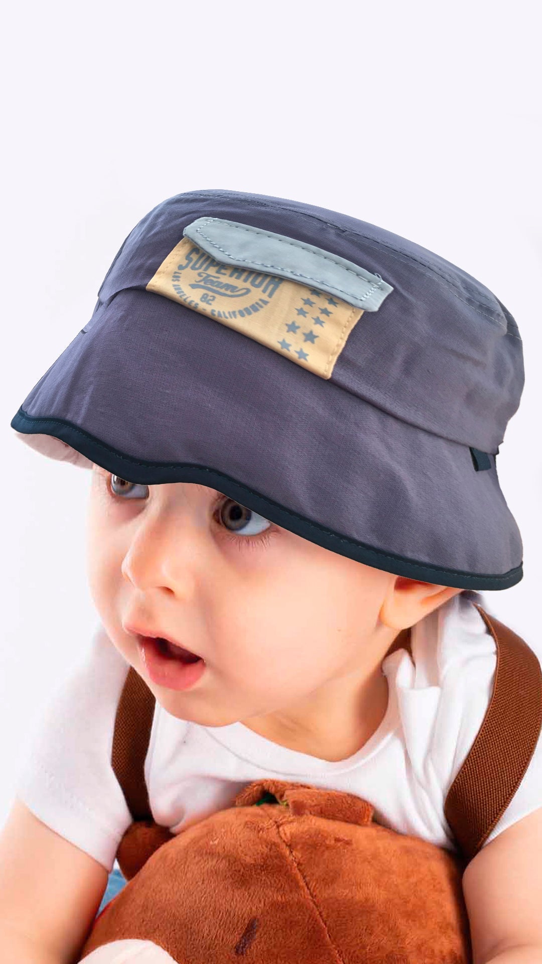 Little Kid's Fedora Hat in cream color, made from soft cotton and polyester, perfect for summer sun protection.