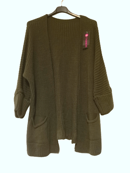 Long Pocket Cardigan in various colours, showcasing its oversized design and pockets.