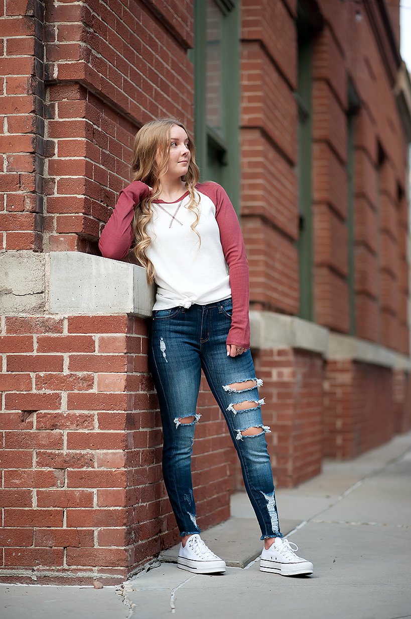 Long sleeve thermal baseball tee in ivory and red, showcasing its stylish design and comfortable fit.