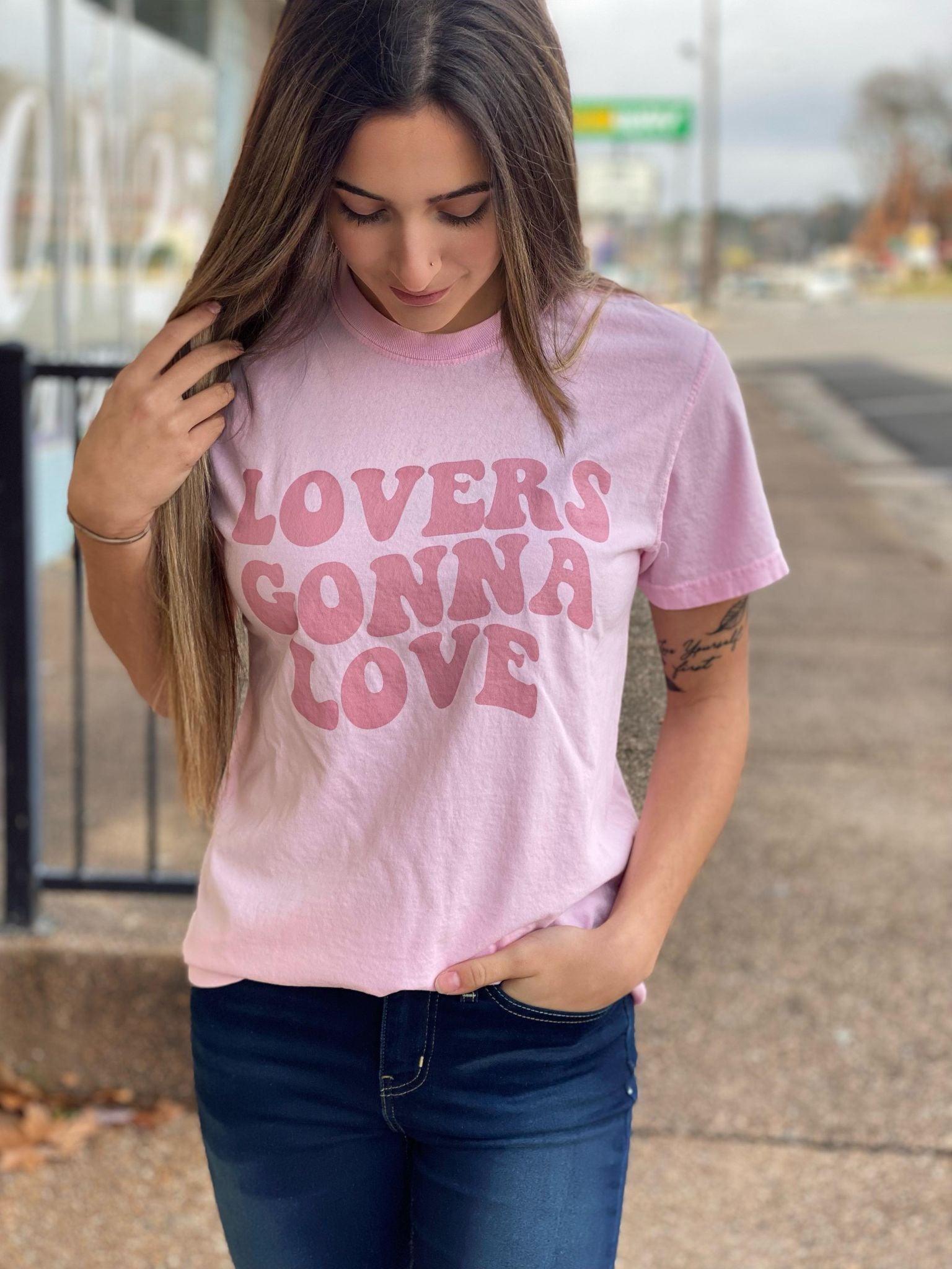 Lovers Gonna Love Tee featuring a trendy tone on tone design, made from 100% cotton with a comfortable oversized fit.