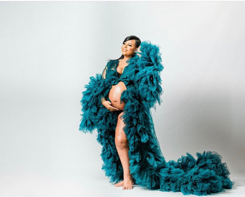 A luxurious Lush Robe made of soft tulle, showcasing its elegant design and vibrant color options, perfect for comfort and style.