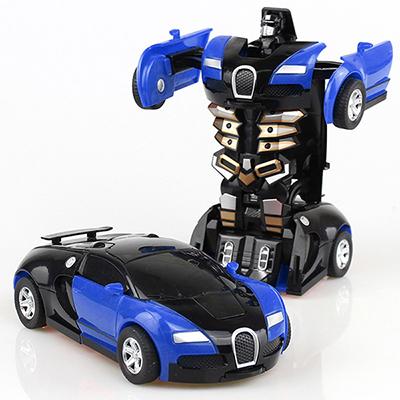 Magic Cartoon Robot Sports Kids Transformation Car, a colorful toy that transforms from a car to a robot, designed for children aged 3 and up.