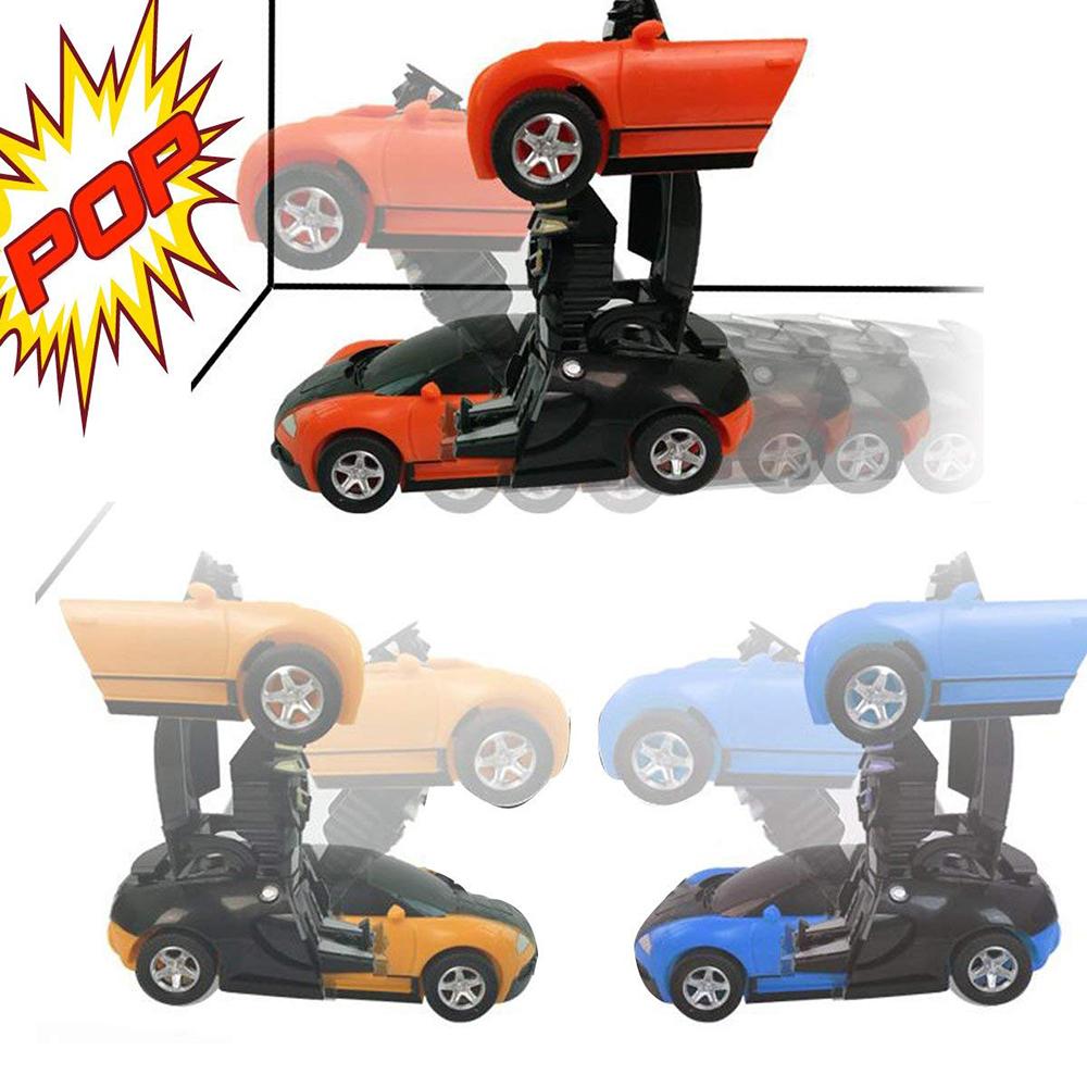 Magic Cartoon Robot Sports Kids Transformation Car, a colorful toy that transforms from a car to a robot, designed for children aged 3 and up.