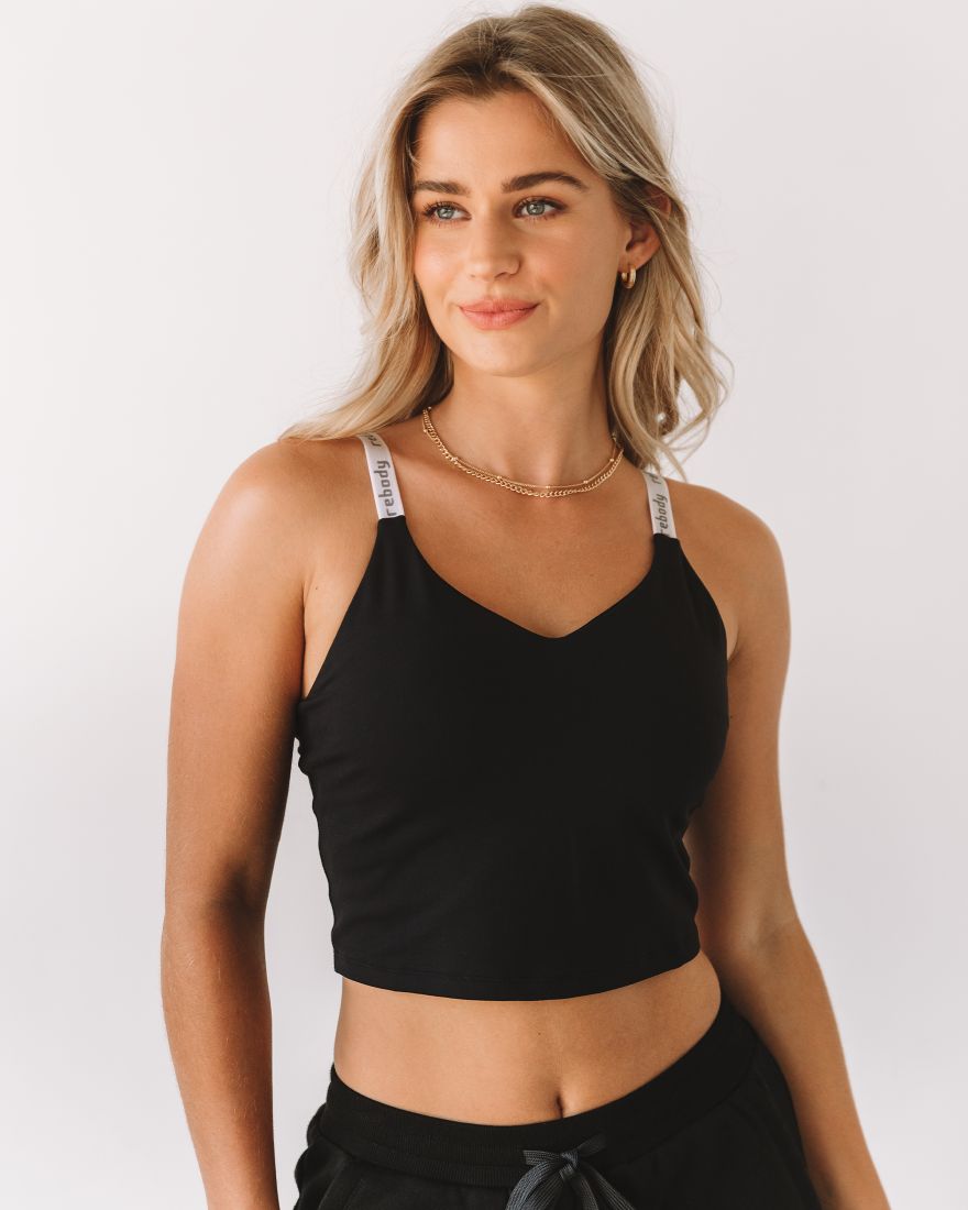 Maia Longline Bra in soft Cloudlux fabric, featuring removable pads and a stylish longline design, perfect for workouts and casual wear.