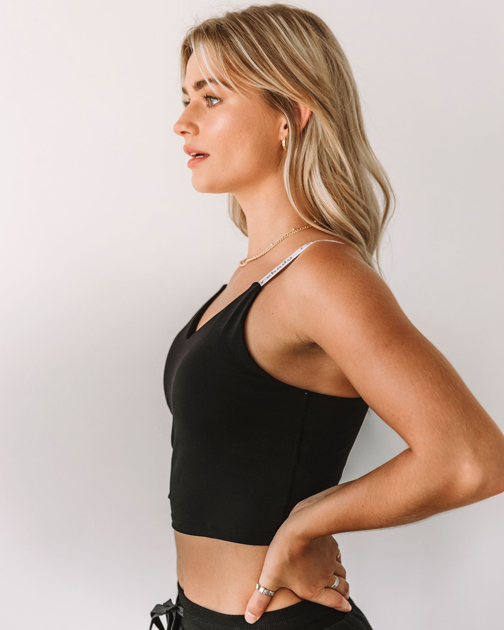 Maia Longline Bra in soft Cloudlux fabric, featuring removable pads and a stylish longline design, perfect for workouts and casual wear.