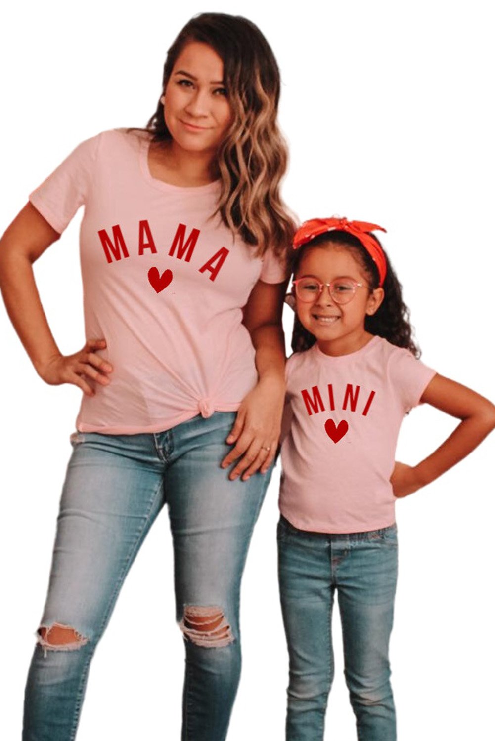 MAMA Matching Tee featuring a chic slogan print, made from lightweight cotton-poly fabric, designed for comfort and style.