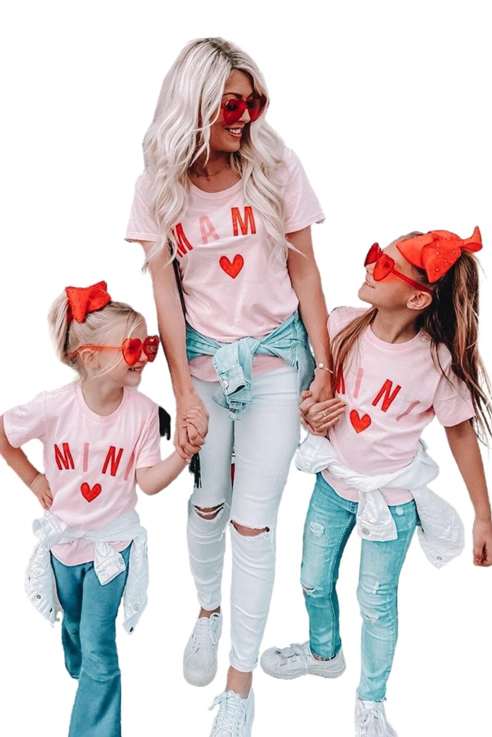 MAMA Matching Tee featuring a chic slogan print, made from lightweight cotton-poly fabric, designed for comfort and style.