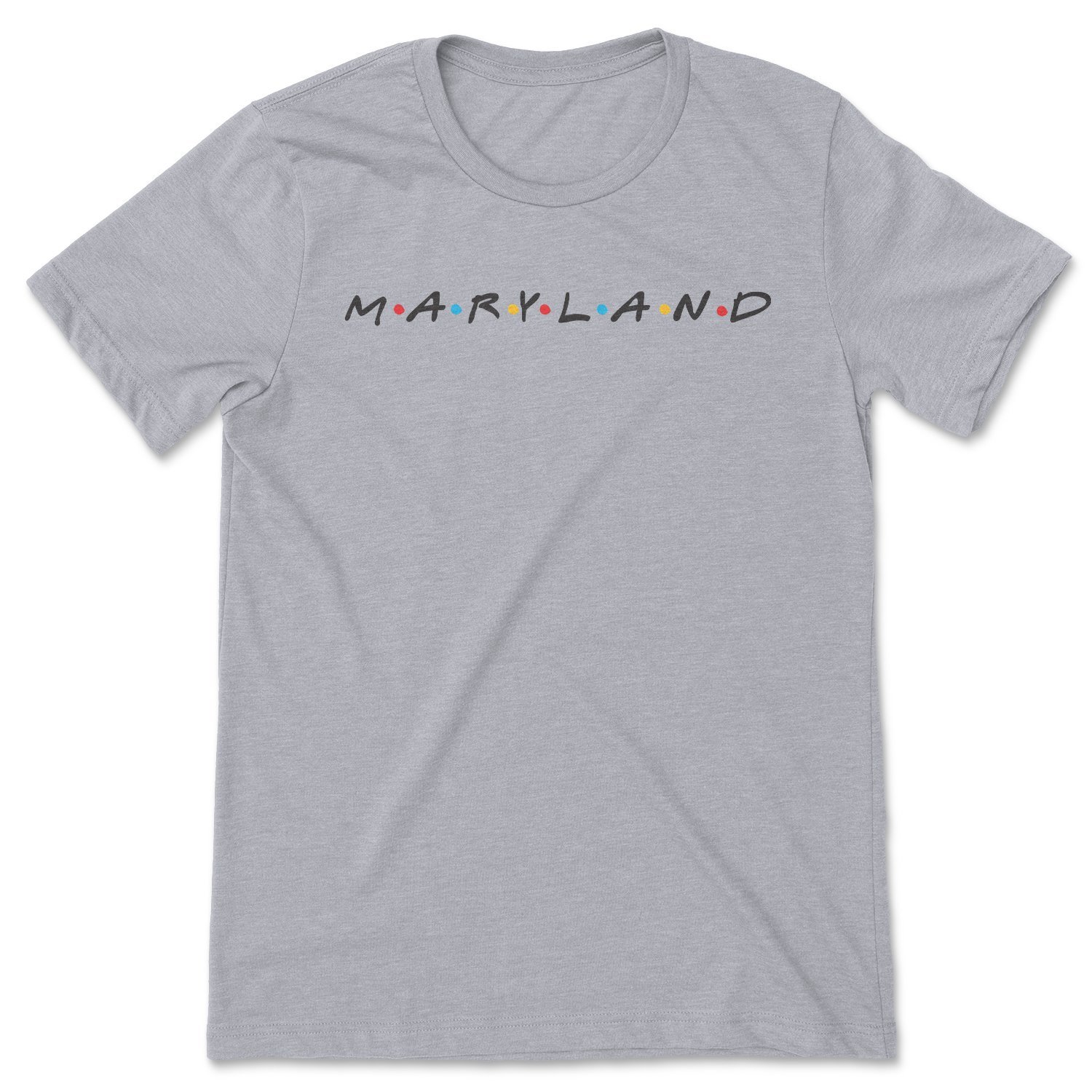 Maryland Friends Tee featuring a stylish design inspired by the iconic TV show Friends, printed in vibrant colors on soft fabric.