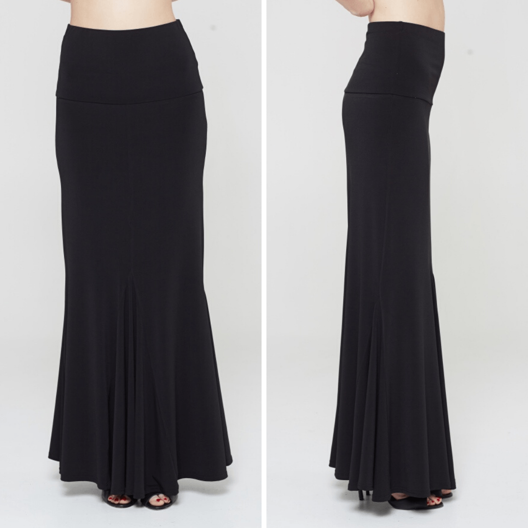 A stylish Maxi Skirt displayed in various styles, showcasing its versatility as a dress and skirt.