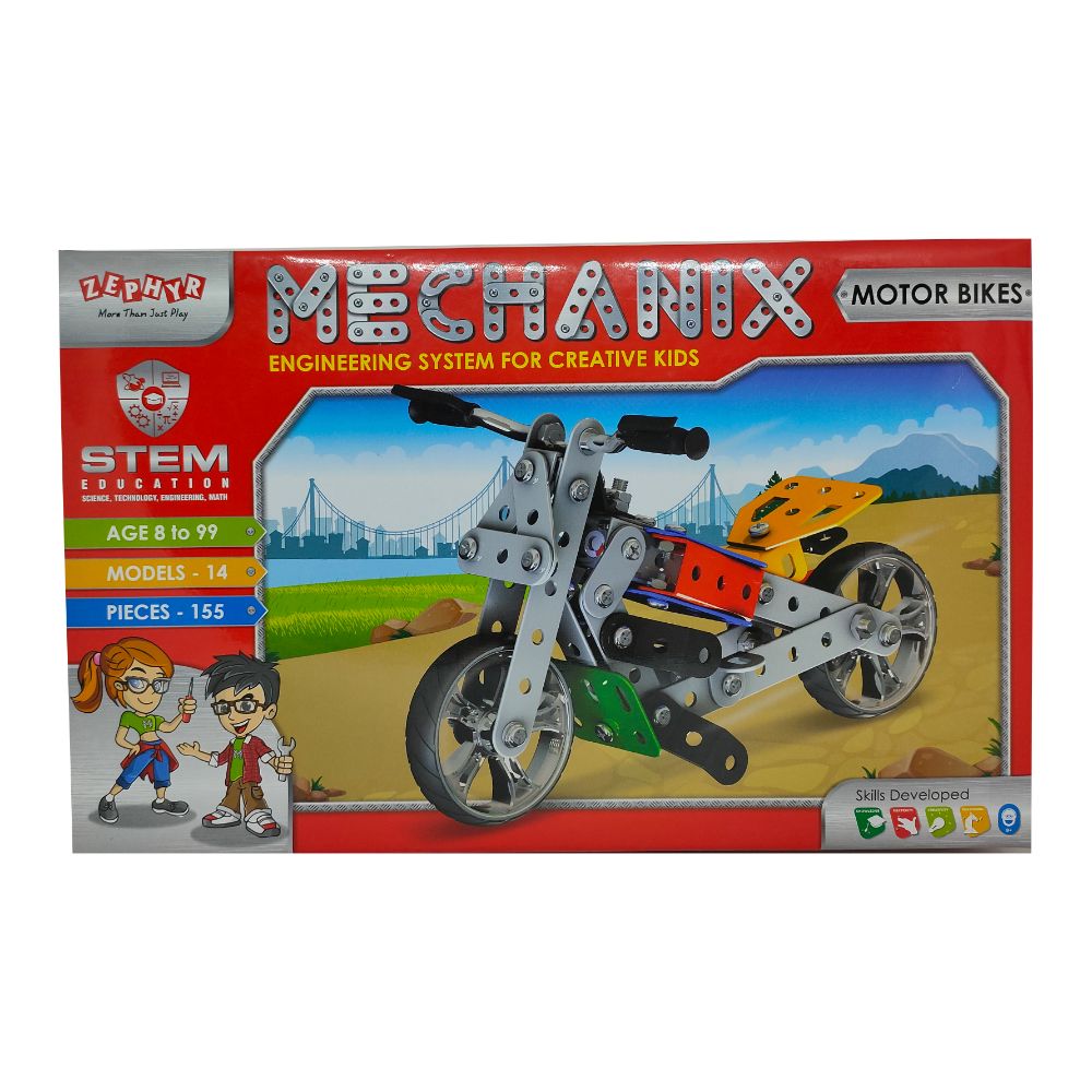 STEM motorbike building kit box.